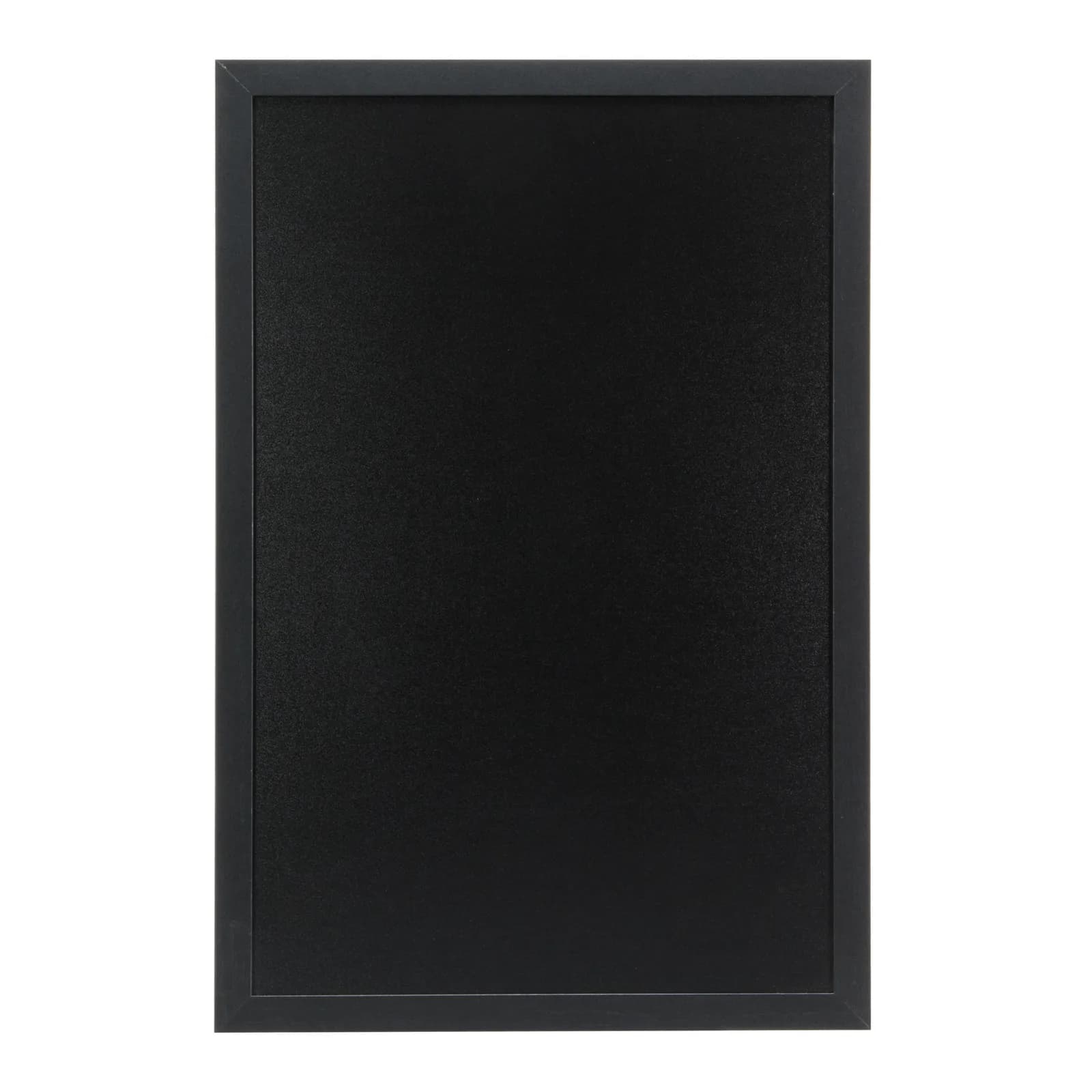 Securit® Ardoise murale "Woody" - Bois finition noir laqué - Feutre-craie et kit de montage inclus - 40x60cm